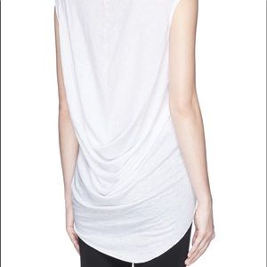 HELMUT LANG white back drape burnout jersey tshirt